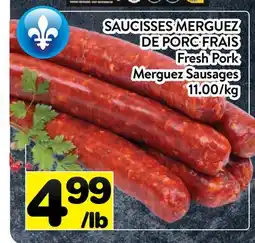 Supermarché PA SAUCISSES MERGUEZ DE PORC FRAIS | Fresh Pork Merguez Sausages offer