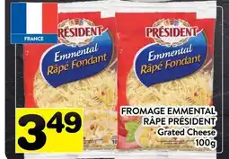 Supermarché PA FROMAGE EMMENTAL RÂPE PRÉSIDENT | Grated Cheese offer