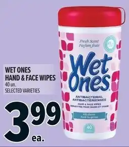 Metro Wet ones hand & face wipes offer