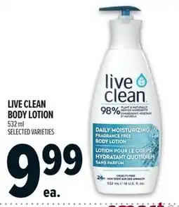 Metro Live clean body lotion offer