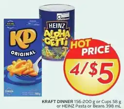 Sobeys Kraft dinner or cups or heinz pasta or beans offer