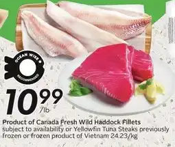 Sobeys Product of Canada Fresh Wild Haddock Fillets offer