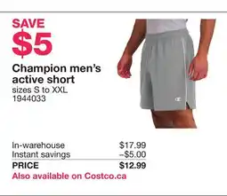 Costco Champion men's active short offer