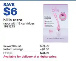 Costco billie razor razor with 12 cartridges offer