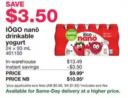 Costco IÖGO nanö drinkable yogurt offer
