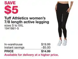 Costco Tuff Athletics women's 7/8 length active legging offer