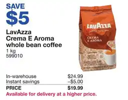 Costco LavAzza Crema E Aroma whole bean coffee offer