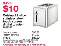 Costco Cuisinart 2 slice stainless steel touch screen digital toaster offer