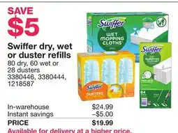 Costco Swiffer dry, wet or duster refills offer