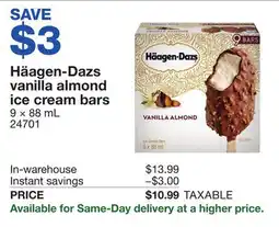 Costco Häagen-Dazs vanilla almond ice cream bars offer