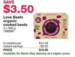 Costco Love Beets organic cooked beets offer