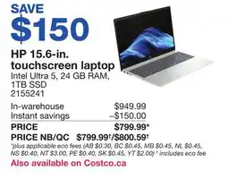 Costco HP 15.6-in. touchscreen laptop offer