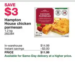 Costco Hampton House chicken parmesan offer