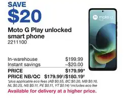 Costco Moto G Play unlocked smart phone offer