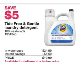 Costco Tide Free & Gentle laundry detergent offer