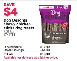Costco Dog Delights chewy chicken sticks dog treats 1. kg offer