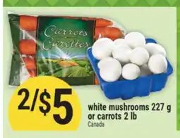 Marché Adonis White mushrooms 227 g or carrots 2 lb offer