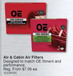 PartSource Air & Cabin Air Filters offer