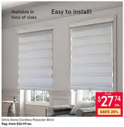 Kitchen Stuff Plus Olivia Stone Cordless Polyester Blind offer