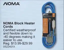 PartSource Noma Block Heater Cords offer