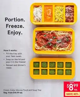Kitchen Stuff Plus Freezi-Cube Silicone Food and Soup Tray offer