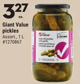 Giant Tiger Giant Value pickles offer