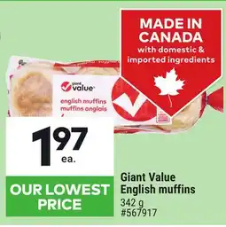 Giant Tiger Giant Value English Muffins offer