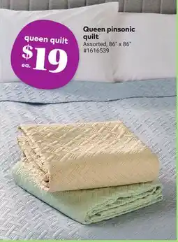 Giant Tiger Queen pinsonic quilt offer