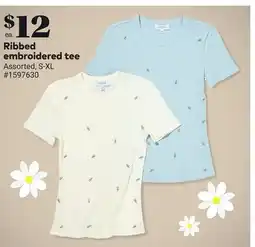 Giant Tiger Ribbed embroidered tee offer