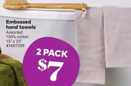 Giant Tiger Embossed hand towels offer