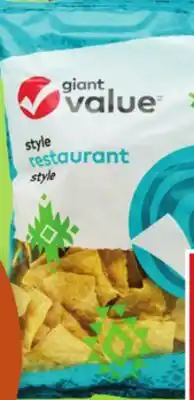 Giant Tiger Giant Value tortilla chips offer