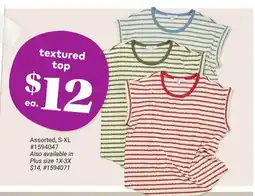 Giant Tiger textured top offer