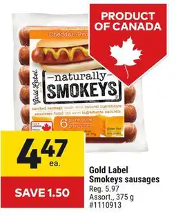 Giant Tiger Gold Label Smokeys sausages offer