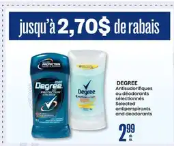 Jean Coutu DEGREE Selected antiperspirants and deodorants offer