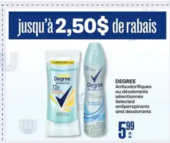 Jean Coutu DEGREE Selected antiperspirants and deodorants offer