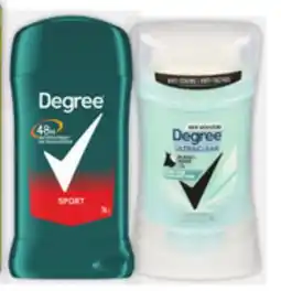 Uniprix DEGREE Antisudorifiques ou déodorants sélectionnés / Selected antiperspirants or deodorants offer