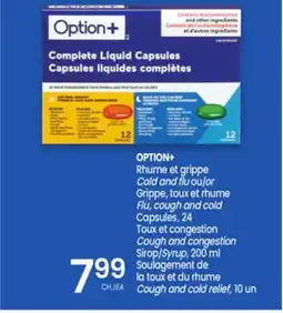 Uniprix OPTION+ Rhume et grippe Grippe, toux et rhume /Cold and flu Flu, cough and cold offer