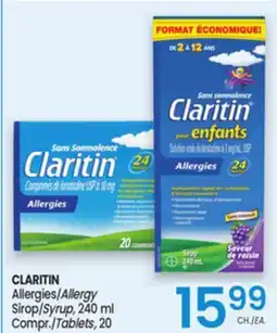 Uniprix CLARITIN Allergies/Allergy Sirop/Syrup, 240 ml Compr./Tablets, 20 offer