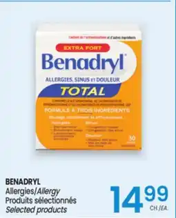 Uniprix BENADRYL Allergies/Allergy Produits sélectionnés/Selected products offer