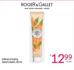 Uniprix ROGER & GALLET Crème à mains / Hand cream offer