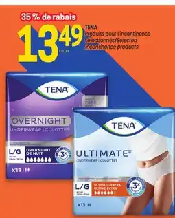 Uniprix TENA Produits pour l'incontinence sélectionnés/Selected incontinence products offer