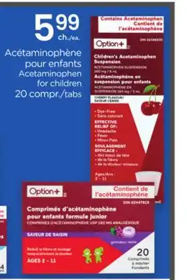 Proxim OPTION+ Acetaminophen for children offer