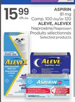 Proxim ASPIRIN 81 mg or 120 ALEVE, ALEVEX Naproxen offer