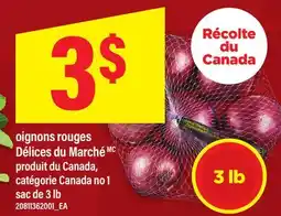 Maxi OIGNONS ROUGES DÉLICES DU MARCHÉ, sac de 3 lb offer