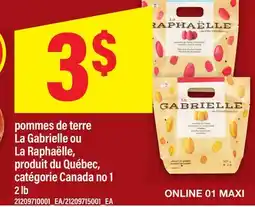 Maxi POMMES DE TERRE LA GABRIELLE OU LA RAPHAËLLE, 2 lb offer