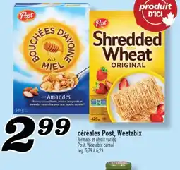 Marché Richelieu CÉRÉALES POST, WEETABIX | POST, WEETABIX CEREAL offer