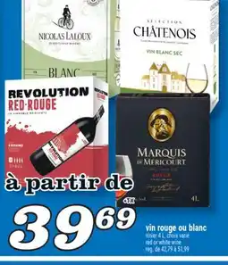 Marché Richelieu VIN ROUGE OU BLANC | RED OR WHITE WINE offer