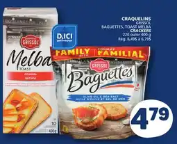 Marché Bonichoix GRISSOL BAGUETTES, TOAST MELBA CRACKERS offer
