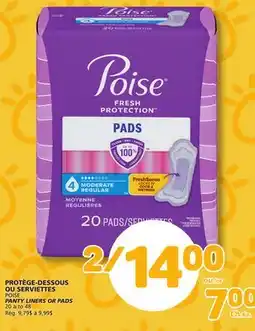 Marché Bonichoix POISE PANTY LINERS OR PADS offer