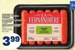Marché Bonichoix LA FERNANDIÈRE SAUCISSES OU SAUCISSES COCKTAIL, FRESH SAUSAGES, COCKTAIL OR BREAKFAST SAUSAGES offer